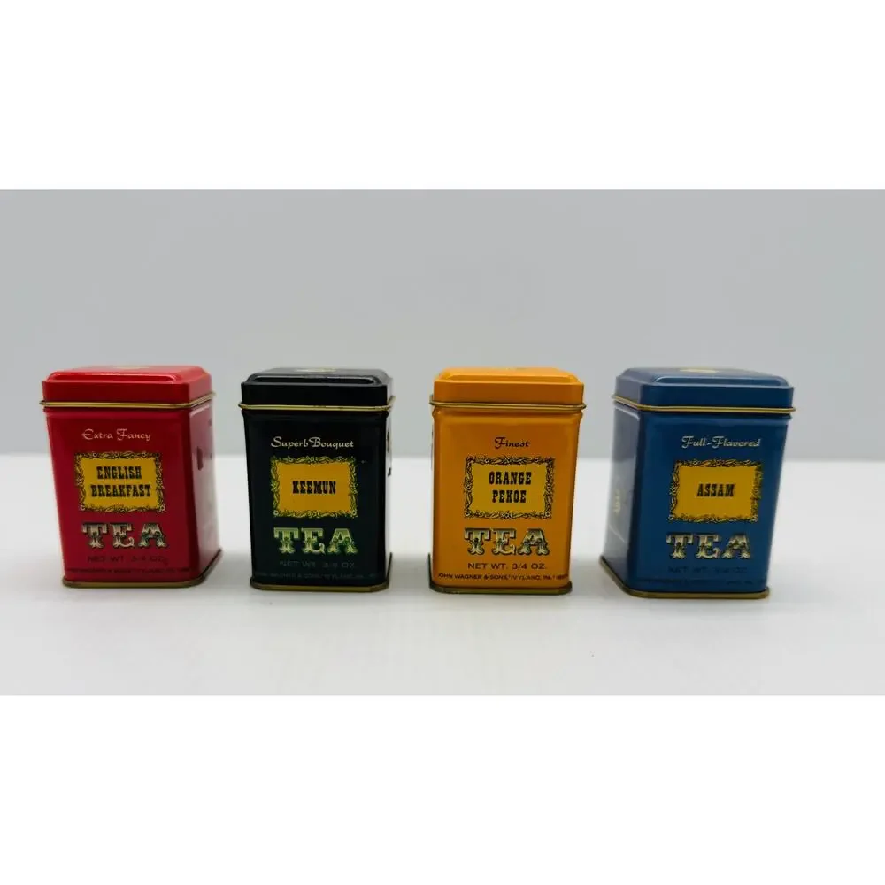 Vintage John Wagner Tea Tins | Retro Kitchen Decor, European Tea Shop Styling